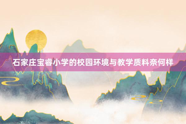 石家庄宝睿小学的校园环境与教学质料奈何样